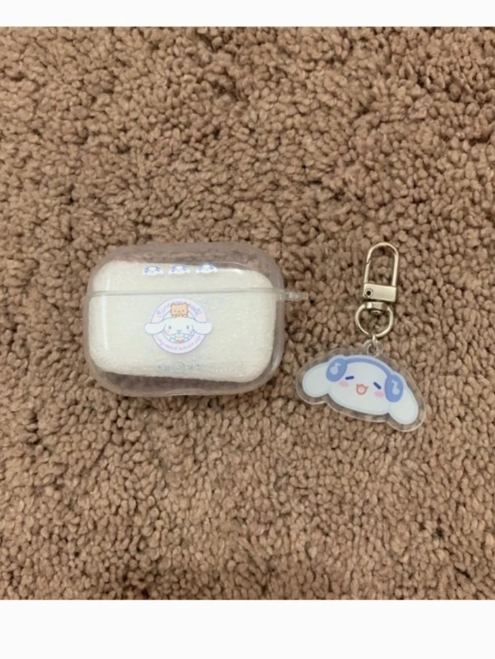 2items.AirPods 1/2/pro1 trasparent cartoon silicone Earphone Case Cover Keychain